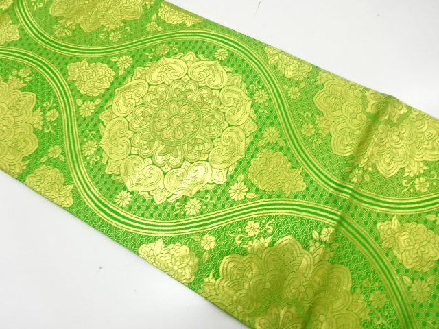 JAPANESE FUKURO OBI / WOVEN FLOWER CREST